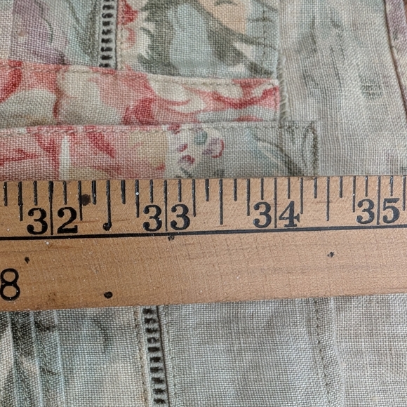 Vintage 90s Lauren Ralph Lauren Linen Floral Print Skirt Small Medium - Picture 9 of 9